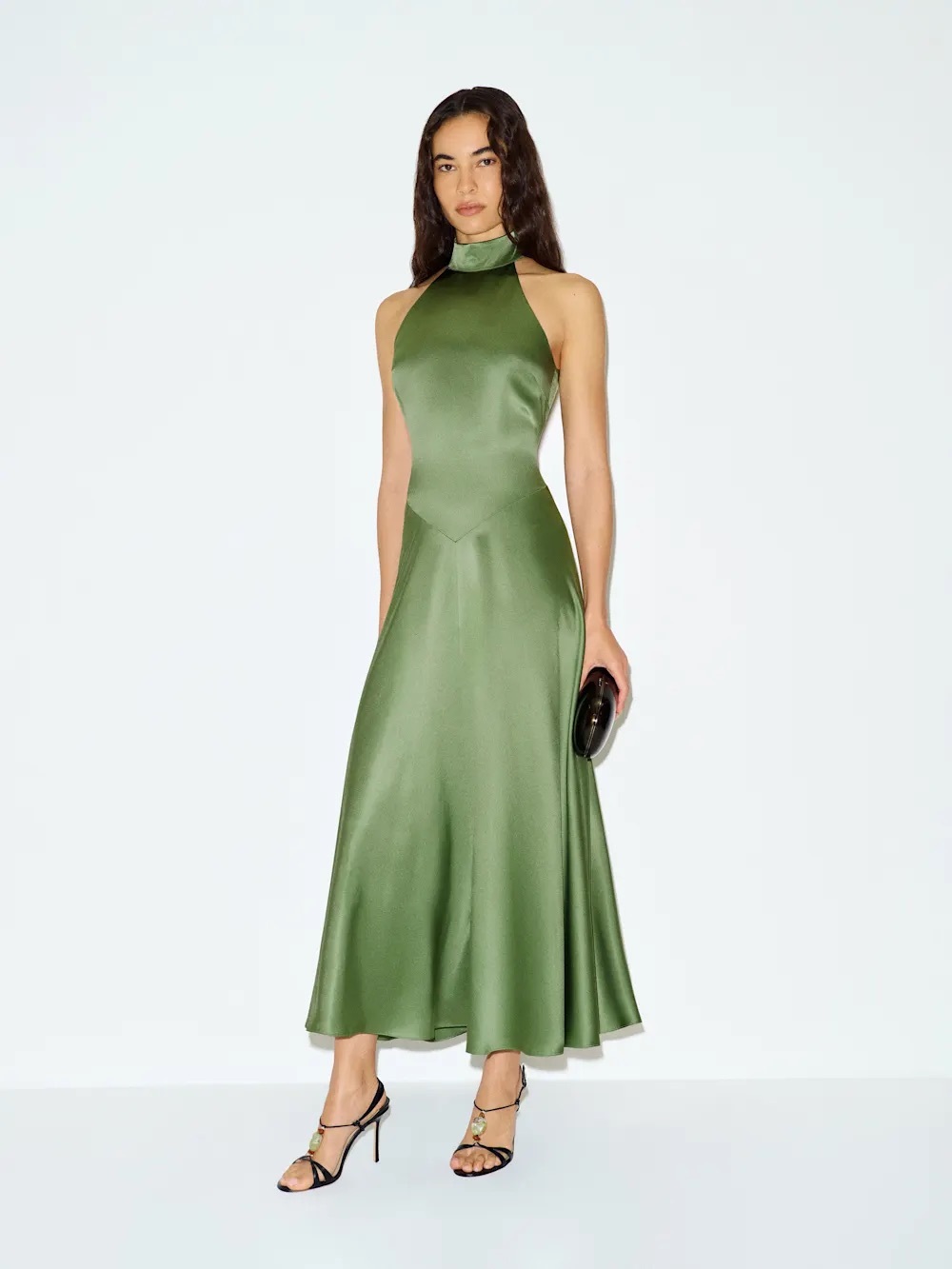 NWT Reformation Katelyn Silk Dress in Jade Green